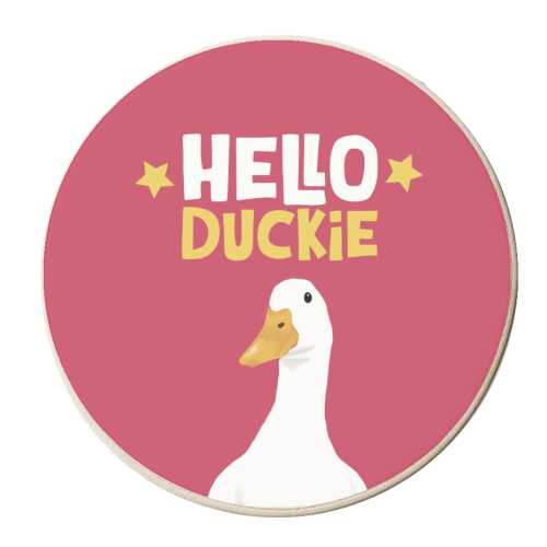 Hello Duckie - personalised beer coaster by Giddy Kipper