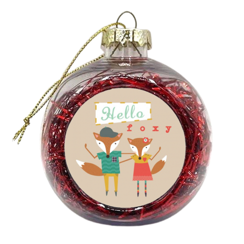 Hello foxy! - xmas bauble by Faye Gollaglee