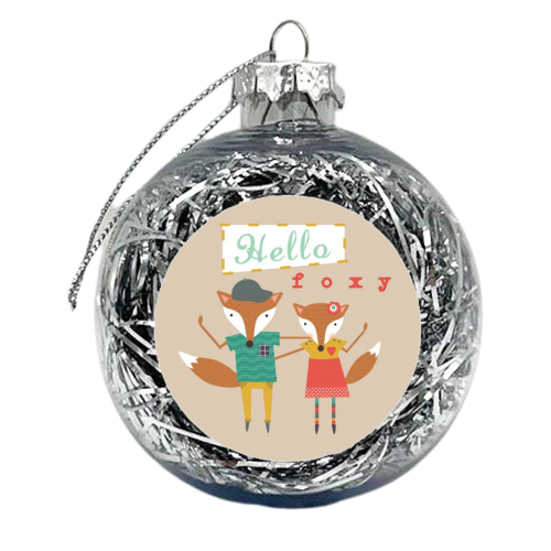 Hello foxy! - xmas bauble by Faye Gollaglee