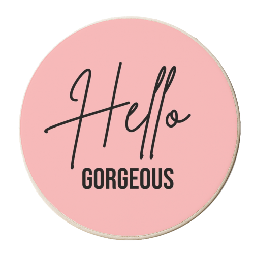 Hello Gorgeous - personalised beer coaster by Sarah Talbot-Goldman