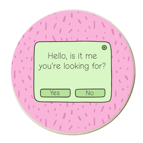 Hello, is it me you're looking for? - personalised beer coaster by Ami Luck