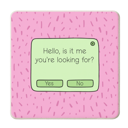 Hello, is it me you're looking for? - personalised beer coaster by Ami Luck