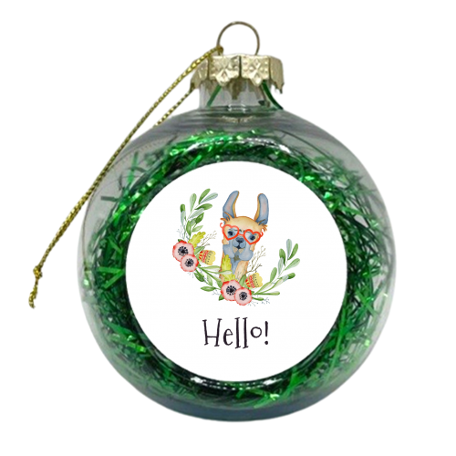 hello llama - xmas bauble by Anastasios Konstantinidis