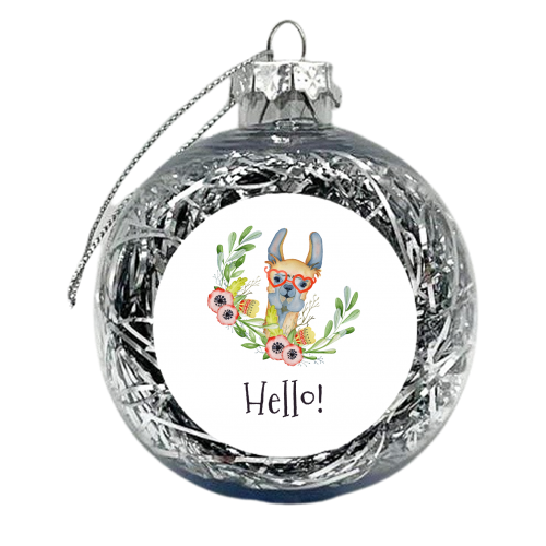 hello llama - xmas bauble by Anastasios Konstantinidis