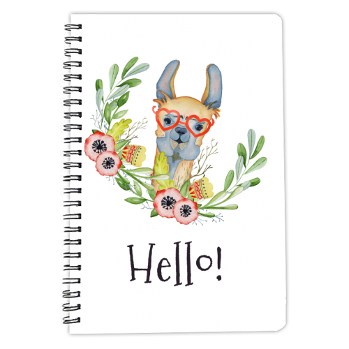 hello llama - personalised A4, A5, A6 notebook by Anastasios Konstantinidis