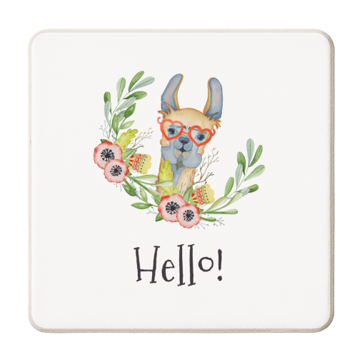hello llama - personalised beer coaster by Anastasios Konstantinidis