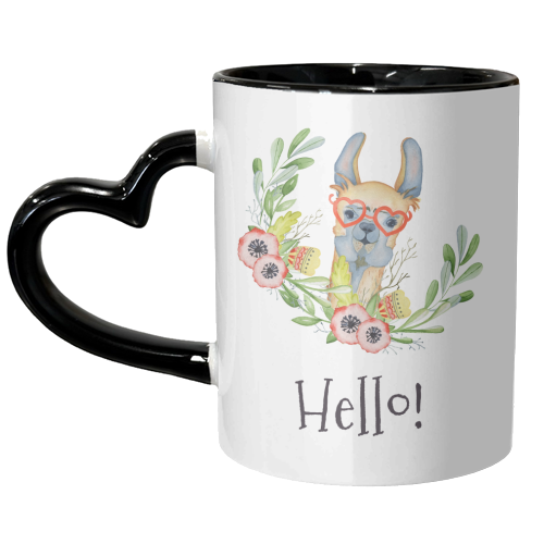hello llama - unique mug by Anastasios Konstantinidis