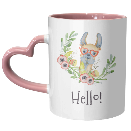 hello llama - unique mug by Anastasios Konstantinidis