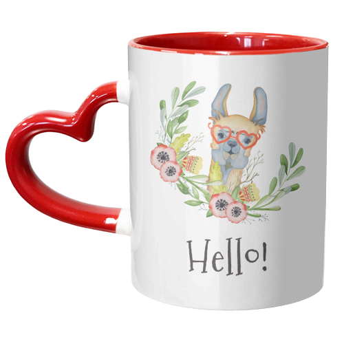hello llama - unique mug by Anastasios Konstantinidis