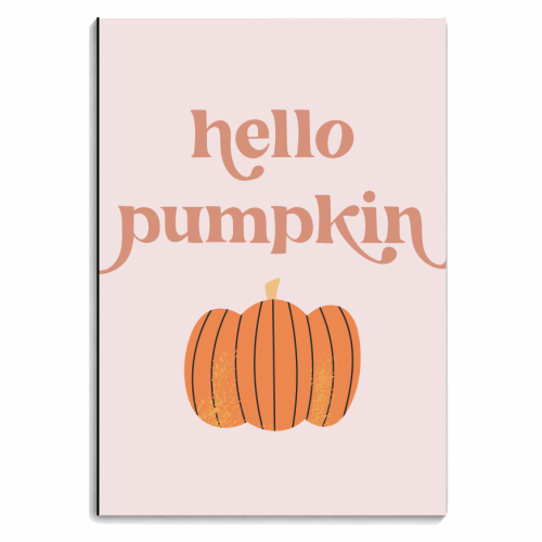 Hello Pumpkin Cute Pink Retro Vintage Font - personalised A4, A5, A6 notebook by Toni Scott