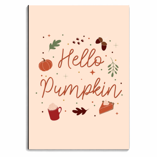 Hello pumpkin fall print - personalised A4, A5, A6 notebook by The Girl Next Draw