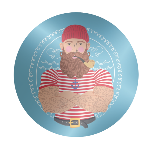Hello Sailor Wellerman Sea Shanty - Circle Sticker by Claire Atwood