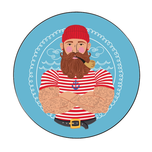 Hello Sailor Wellerman Sea Shanty - Circle Sticker by Claire Atwood