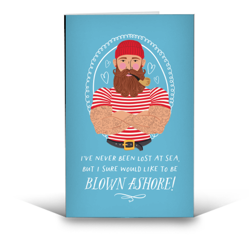 Hello Sailor Wellerman Sea Shanty - funny greeting card by Claire Atwood