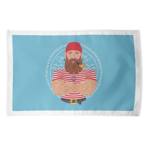 Hello Sailor Wellerman Sea Shanty - funny tea towel by Claire Atwood