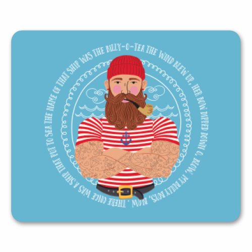 Hello Sailor Wellerman Sea Shanty - mouse mat by Claire Atwood