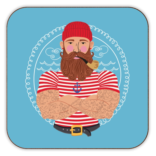 Hello Sailor Wellerman Sea Shanty - personalised beer coaster by Claire Atwood