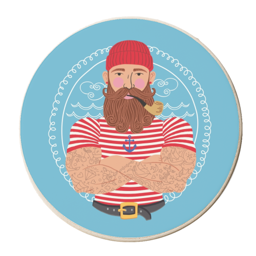 Hello Sailor Wellerman Sea Shanty - personalised beer coaster by Claire Atwood