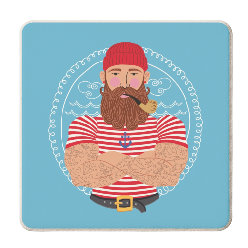 Hello Sailor Wellerman Sea Shanty - personalised beer coaster by Claire Atwood