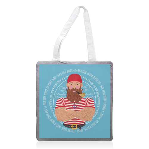 Hello Sailor Wellerman Sea Shanty - printed canvas tote bag by Claire Atwood