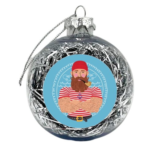 Hello Sailor Wellerman Sea Shanty - xmas bauble by Claire Atwood