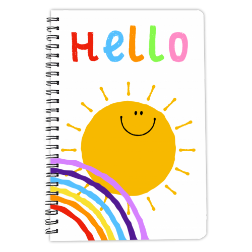 Hello Sunshine & Rainbows - personalised A4, A5, A6 notebook by Adam Regester
