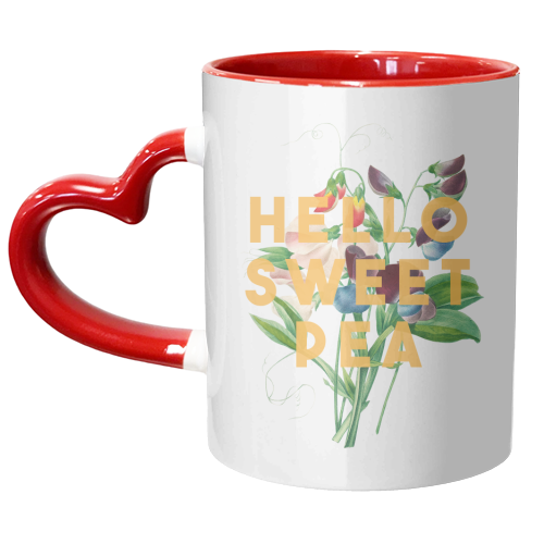 Hello Sweet Pea - unique mug by The 13 Prints