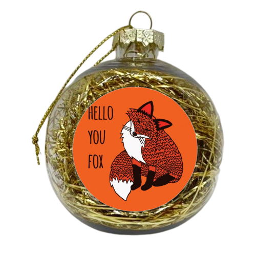 Hello You Fox - xmas bauble by Shaun Baker