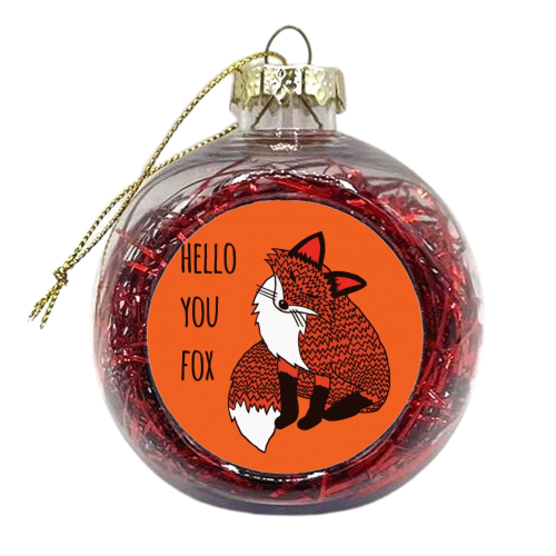 Hello You Fox - xmas bauble by Shaun Baker