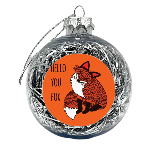 Hello You Fox - xmas bauble by Shaun Baker
