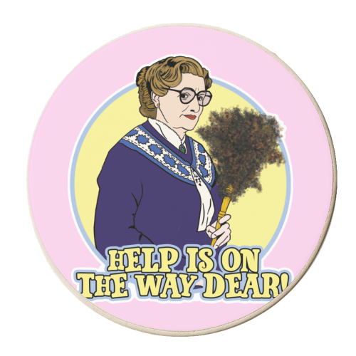 Help is on the way dear! - personalised beer coaster by Bite Your Granny