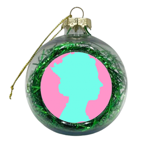 Her Majesty The Queen Royal Silhouette - xmas bauble by Adam Regester
