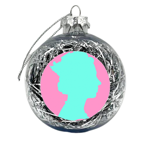 Her Majesty The Queen Royal Silhouette - xmas bauble by Adam Regester