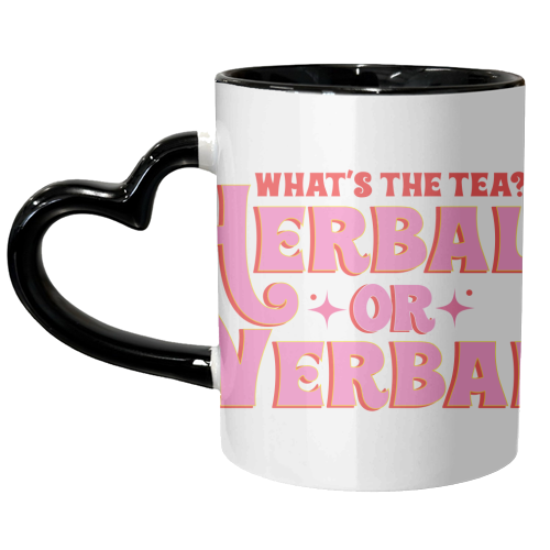 Herbal or Verbal? Spill The Tea - unique mug by Niomi Fogden
