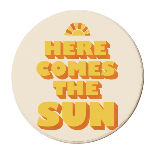 HERE COMES THE SUN - personalised beer coaster by Ania Wieclaw