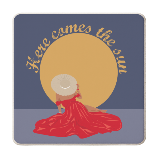 Here Comes The Sun - personalised beer coaster by Luxe and Loco