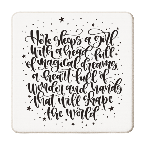 Here sleeps a girl - personalised beer coaster by Teeny Letters