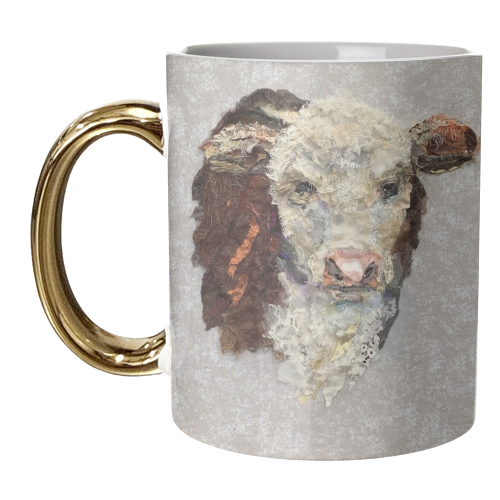 Hereford Calf - unique mug by Barbara Shaw