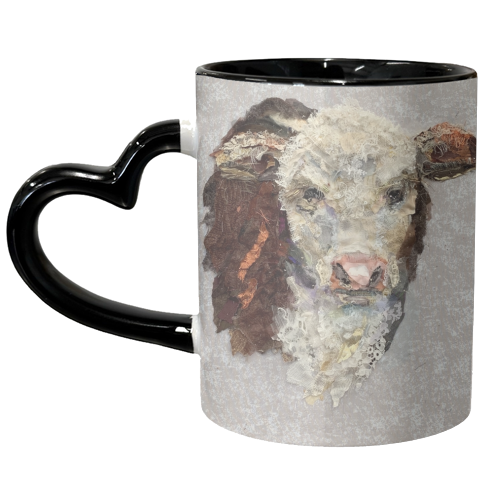 Hereford Calf - unique mug by Barbara Shaw