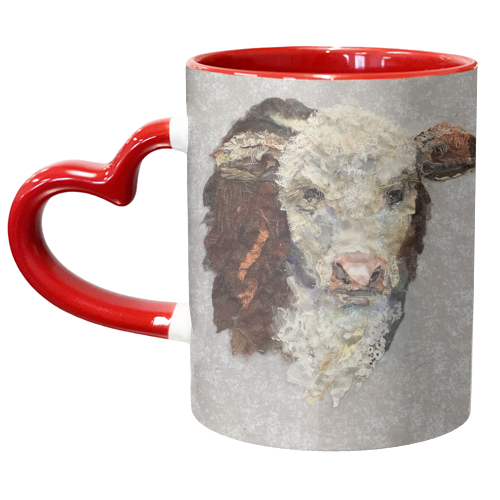 Hereford Calf - unique mug by Barbara Shaw