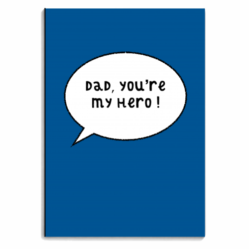 Hero Dad Speech Bubble - personalised A4, A5, A6 notebook by Adam Regester