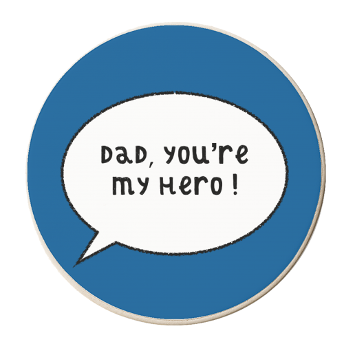Hero Dad Speech Bubble - personalised beer coaster by Adam Regester
