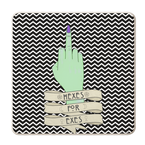 Hexes for Exes (S4N3B2) - personalised beer coaster by LozMac