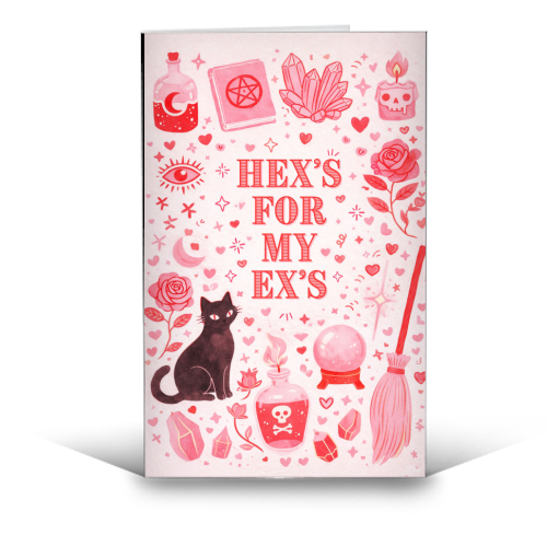 Hex's for my Ex's - funny greeting card by Lilly Rose