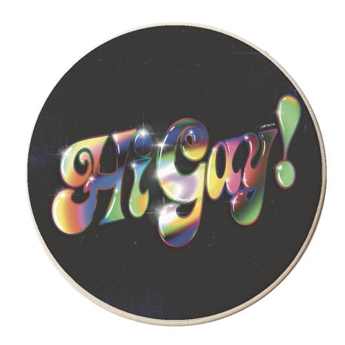 Hi Gay! - personalised beer coaster by ARTECCO