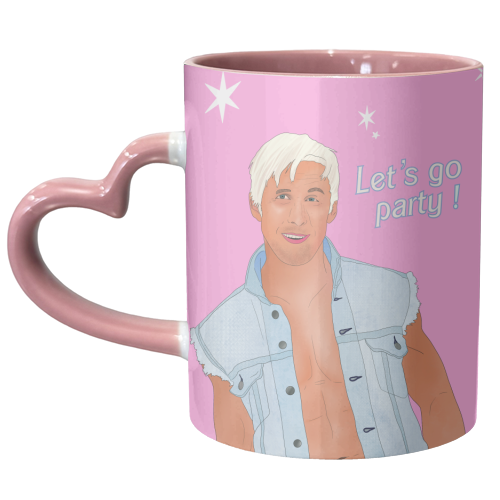 Hi Ken! Let's Go Party! - unique mug by Lisa Wardle