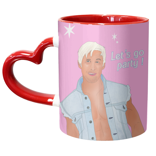 Hi Ken! Let's Go Party! - unique mug by Lisa Wardle