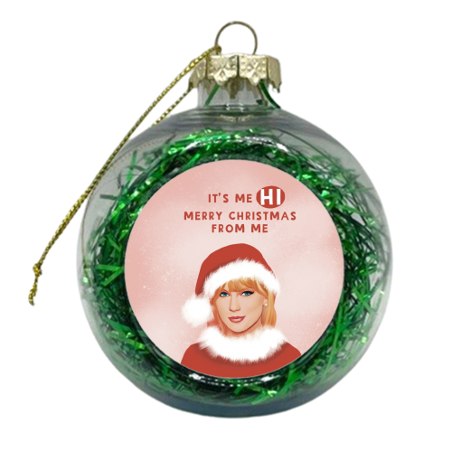Hi, Merry Christmas - xmas bauble by Giddy Kipper