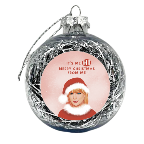Hi, Merry Christmas - xmas bauble by Giddy Kipper