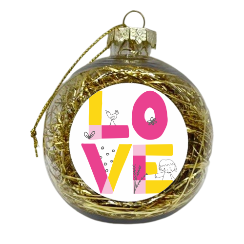 Hide & Seek Love print - xmas bauble by Sarah Price